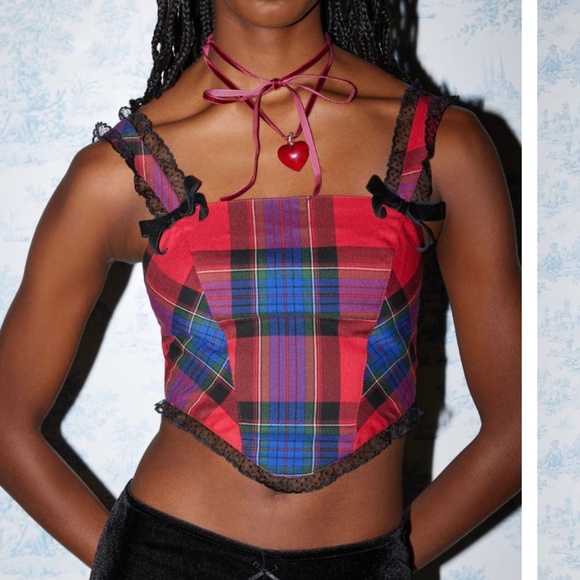 Urban Outfitters plaid corset top - Picture 1 of 4